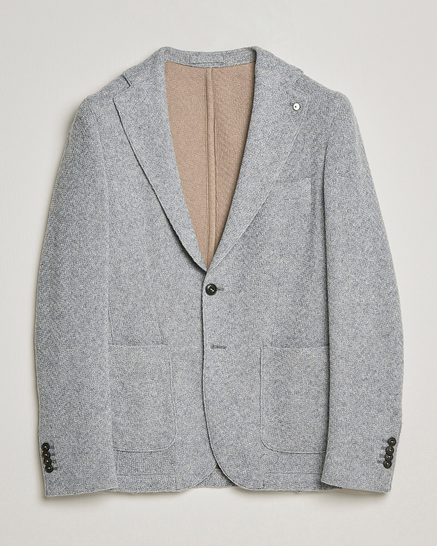 Herre | Blazere & jakker | L.B.M. 1911 | Punto Knitted Wool Structure Blazer Grey