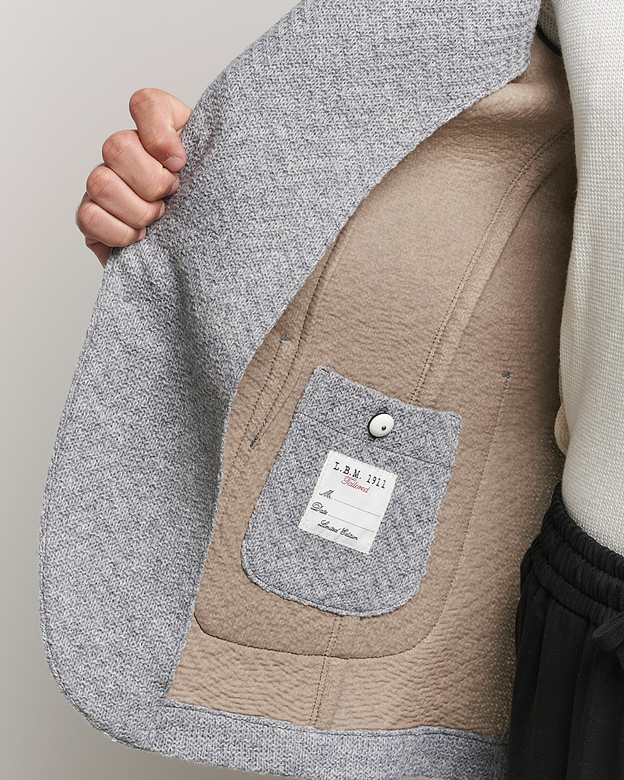 Herre | Blazere & jakker | L.B.M. 1911 | Punto Knitted Wool Structure Blazer Grey