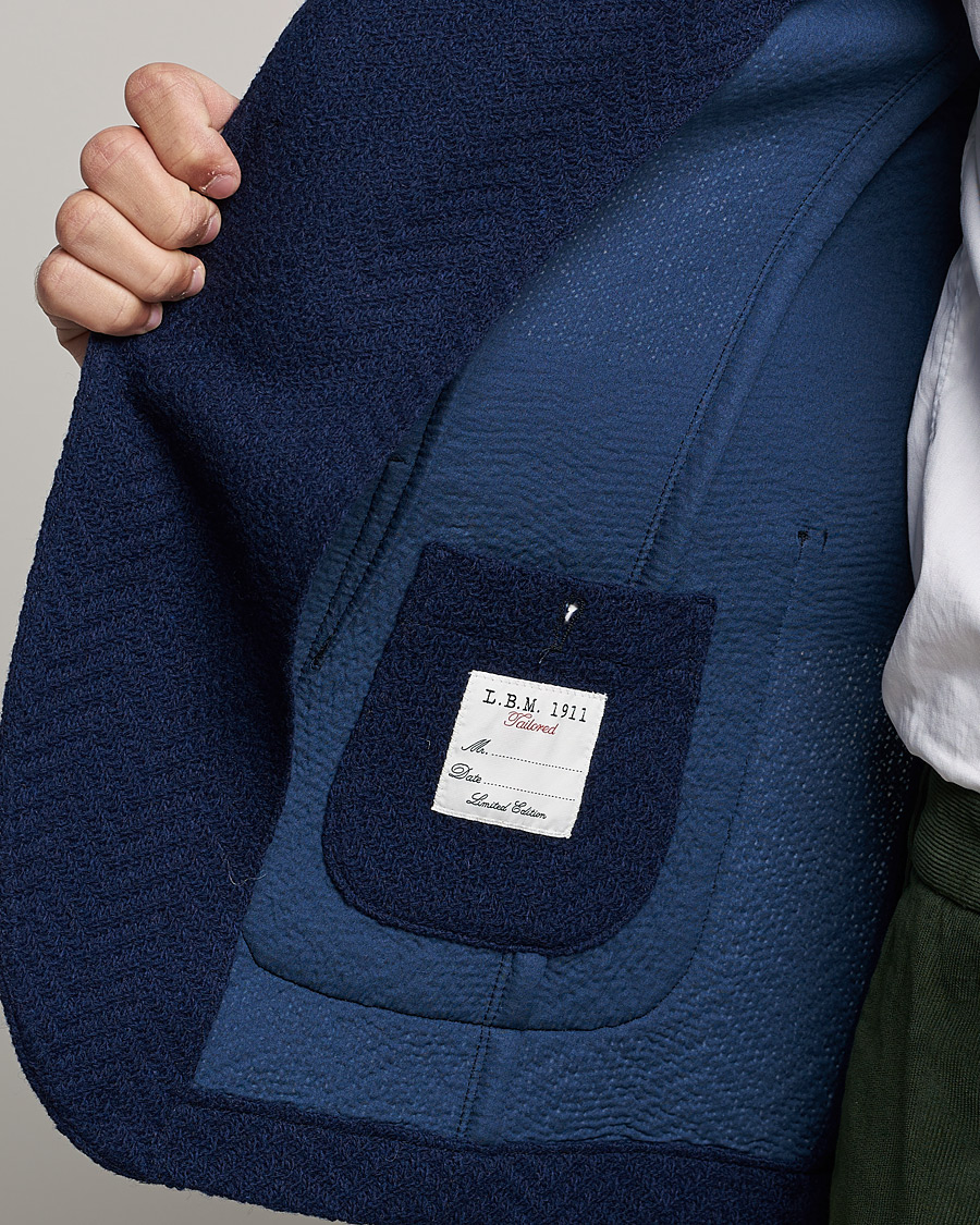 Herre | Blazere & jakker | L.B.M. 1911 | Punto Knitted Wool Structure Blazer Navy