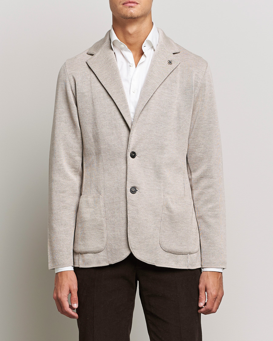 Herre | Blazere & jakker | Lardini | Knitted Wool Blazer Beige