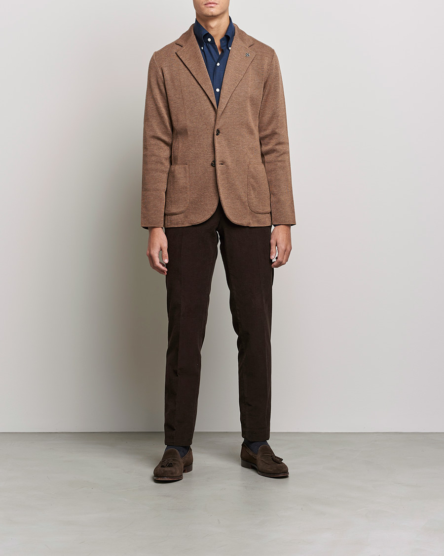 Herre | Blazere & jakker | Lardini | Knitted Wool Blazer Light Brown