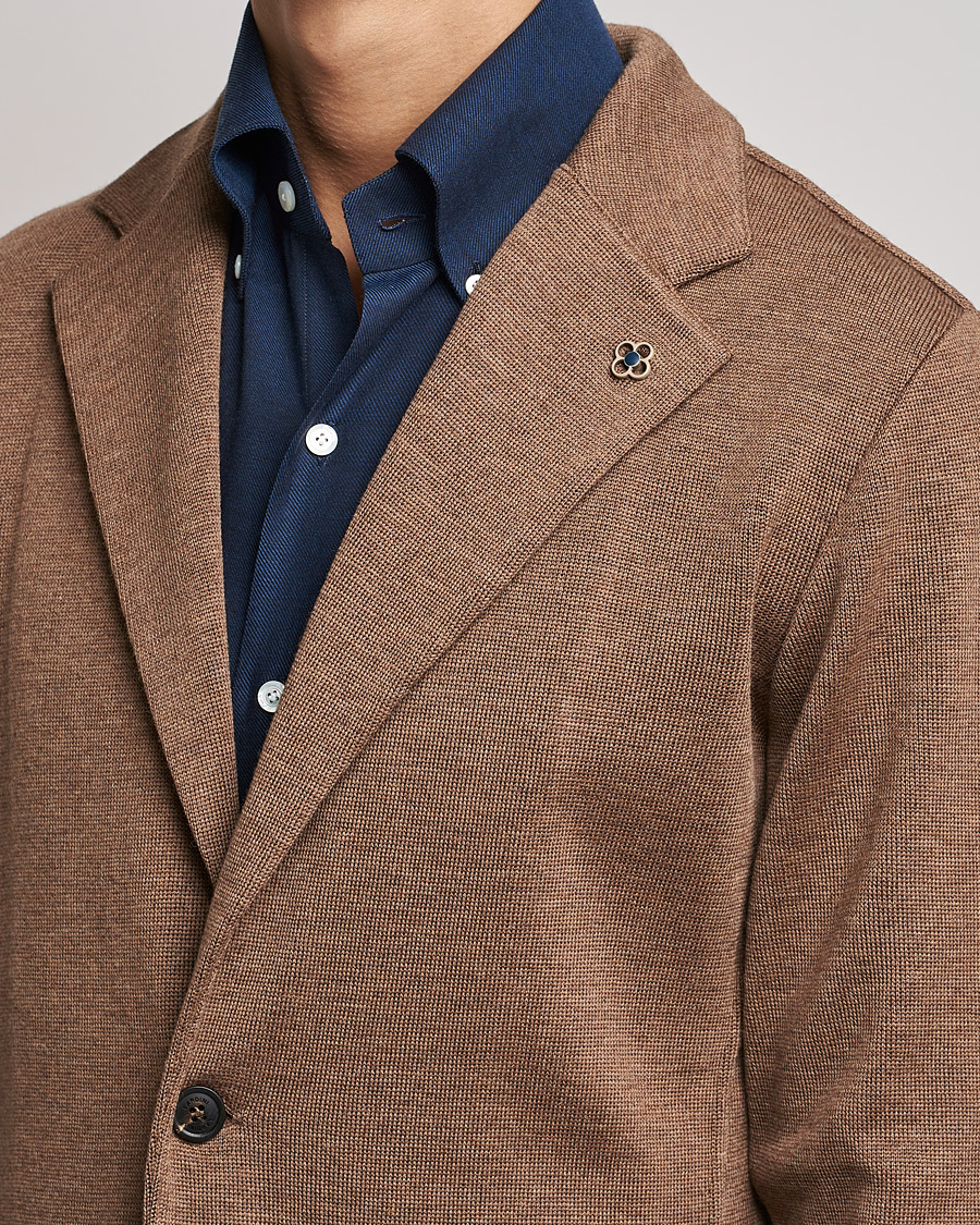 Herre | Blazere & jakker | Lardini | Knitted Wool Blazer Light Brown