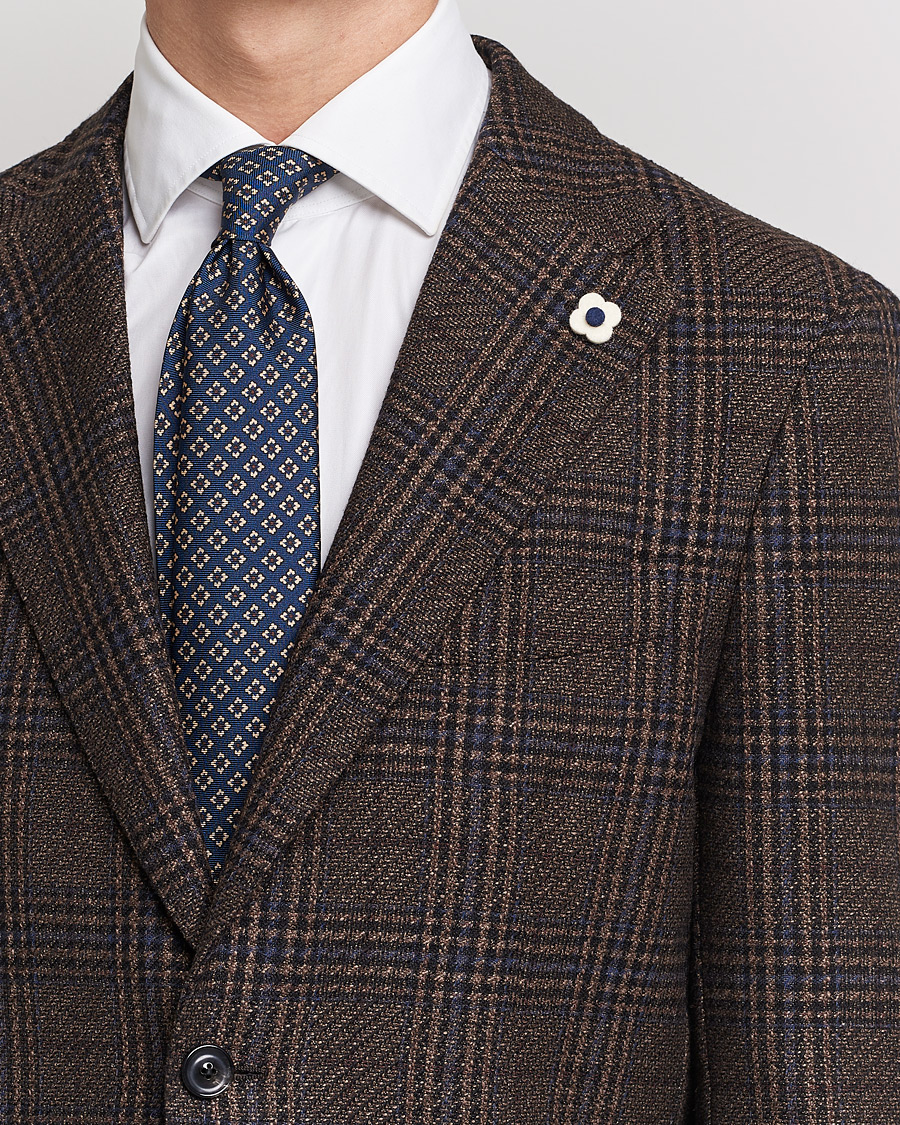 Herre | Blazere & jakker | Lardini | Checked Patch Pocket Wool/Silk Blazer Brown