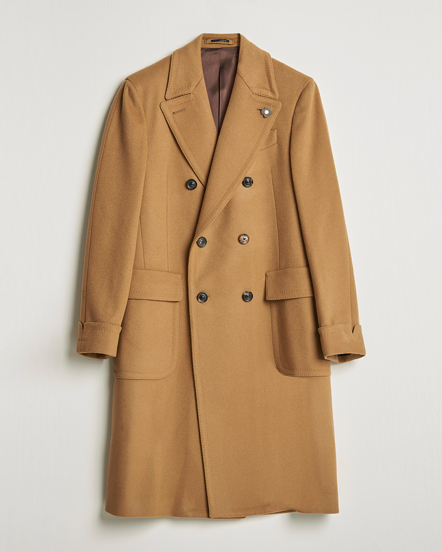 Herre | Jakker | Lardini | Ulster Double Breasted Wool Coat Camel