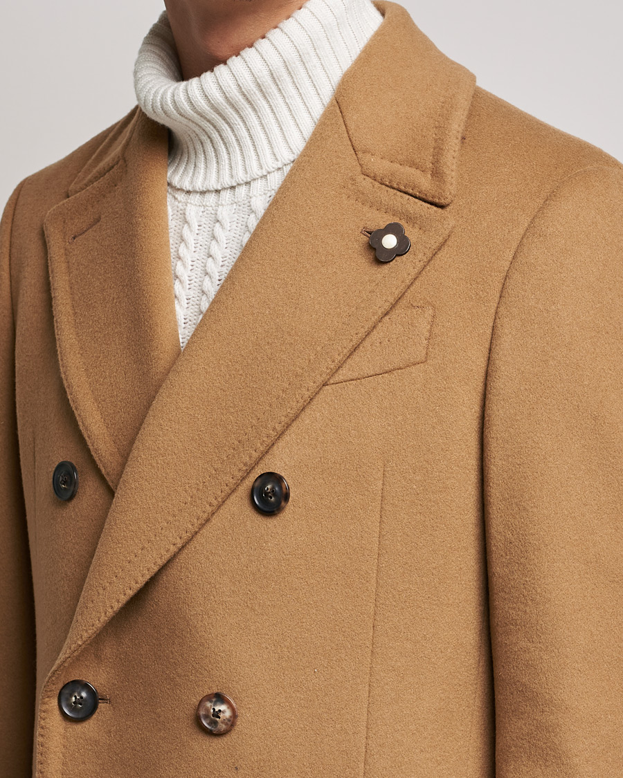 Herre | Jakker | Lardini | Ulster Double Breasted Wool Coat Camel