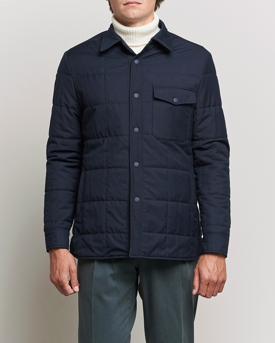 Herre | Jakker | Lardini | Ircelle Reversible Wool/Nylon Jacket Navy