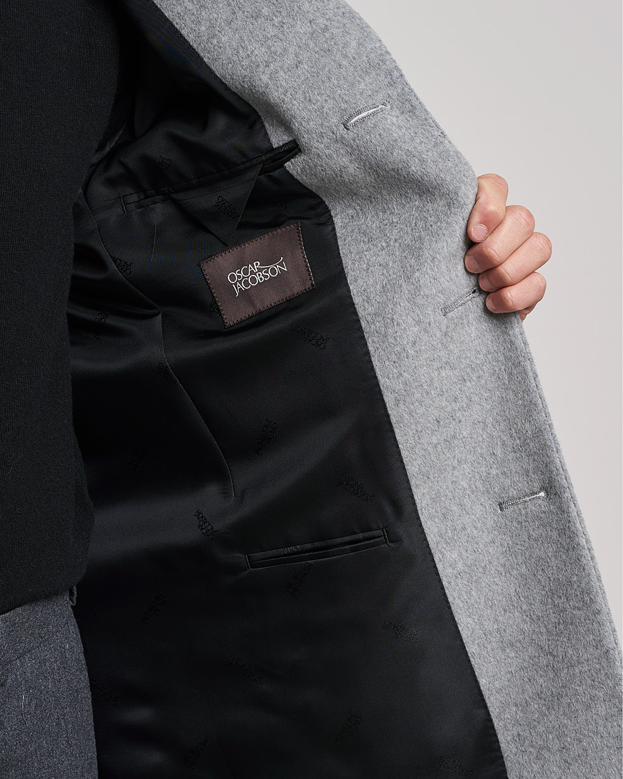 Herre | Jakker | Oscar Jacobson | Storvik Wool/Cashmere Coat Light Grey