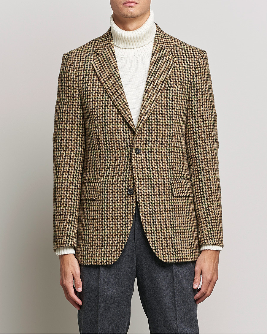 Herre | Blazere & jakker | Oscar Jacobson | Freeman Moon Houndstooth Tweed Blazer Beige