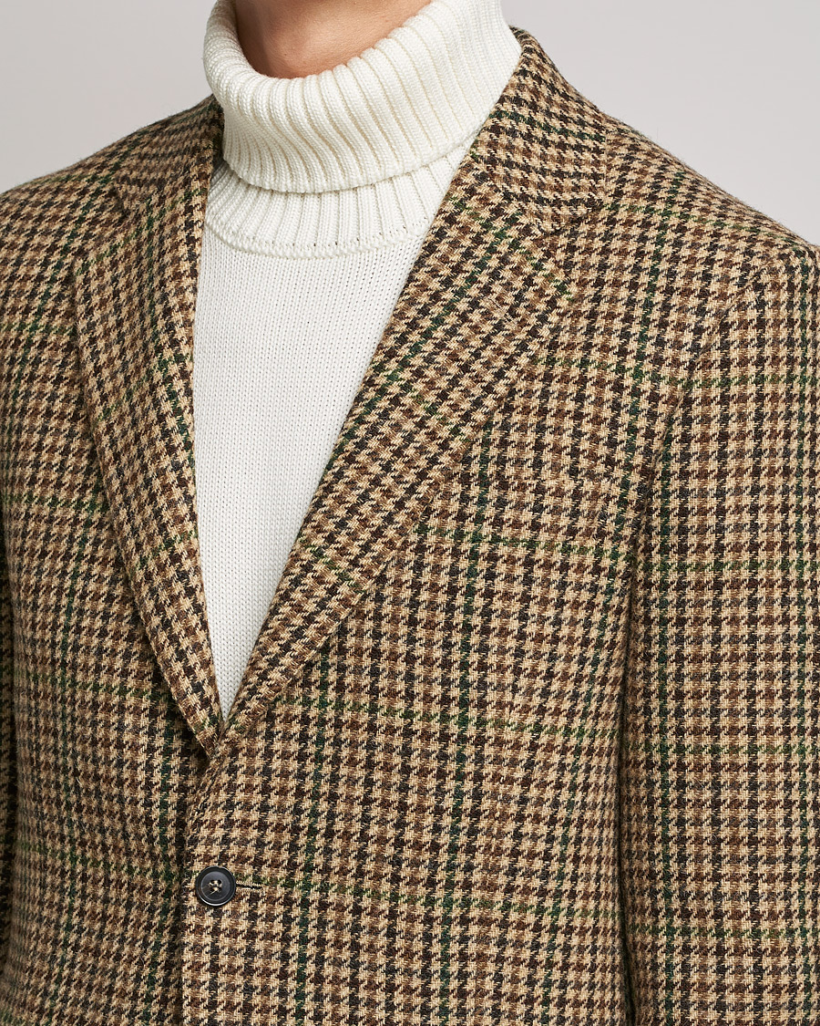 Herre | Blazere & jakker | Oscar Jacobson | Freeman Moon Houndstooth Tweed Blazer Beige