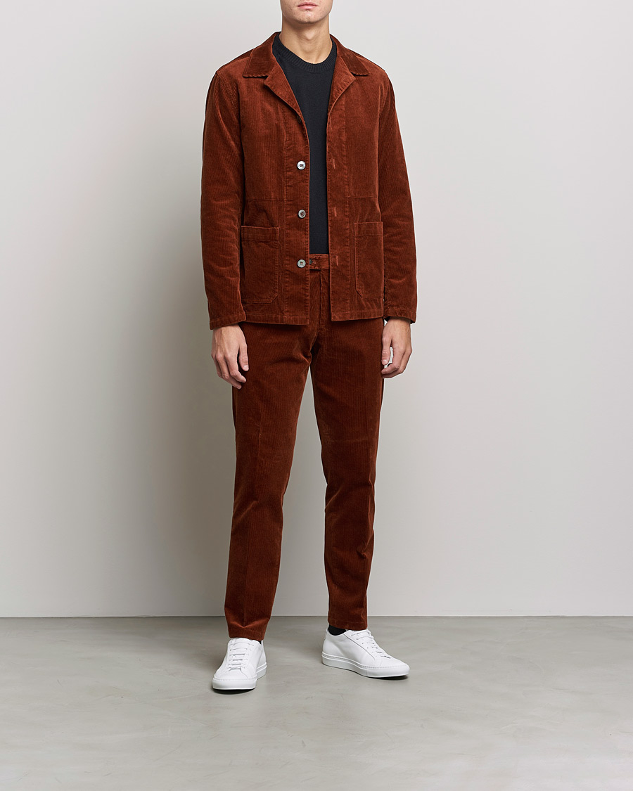 Herre | Bukser | Oscar Jacobson | Denz Corduroy Trousers Orange
