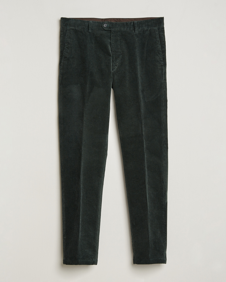Herre | Bukser | Oscar Jacobson | Denz Corduroy Trousers Bottle Green