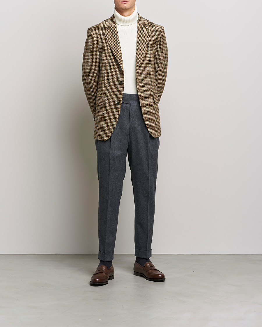 Herre | Bukser | Oscar Jacobson | Gurkha Flannel Trousers Charcoal