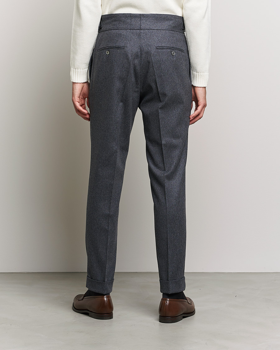 Herre | Bukser | Oscar Jacobson | Gurkha Flannel Trousers Charcoal