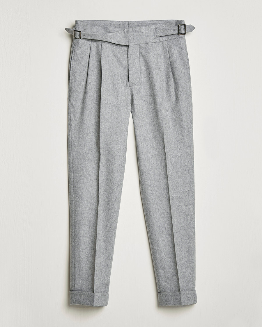 Herre |  | Oscar Jacobson | Gurkha Flannel Trousers Light Grey
