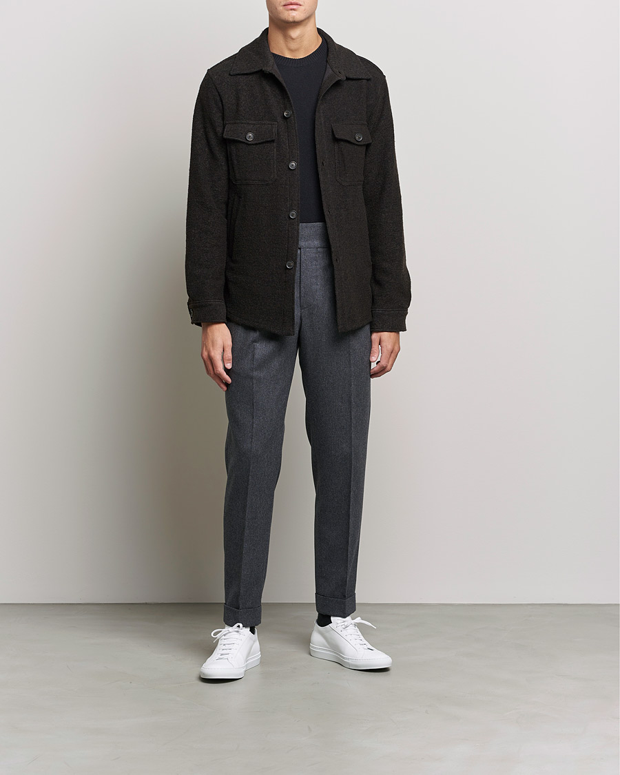 Herre | Skjorter | Oscar Jacobson | Maverick Shirt Jacket Dark Brown