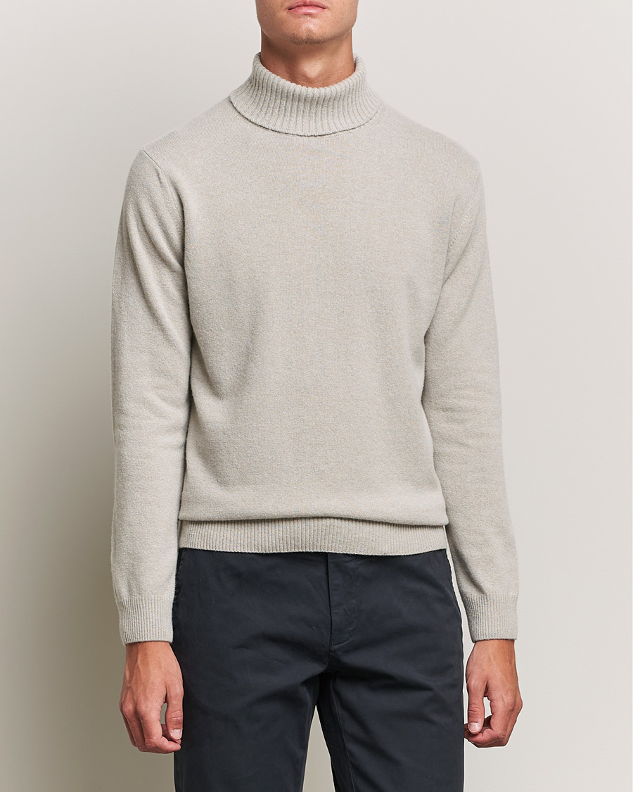 Herre | Trøjer | Oscar Jacobson | Salim Wool/Cashmere Rollneck Beige