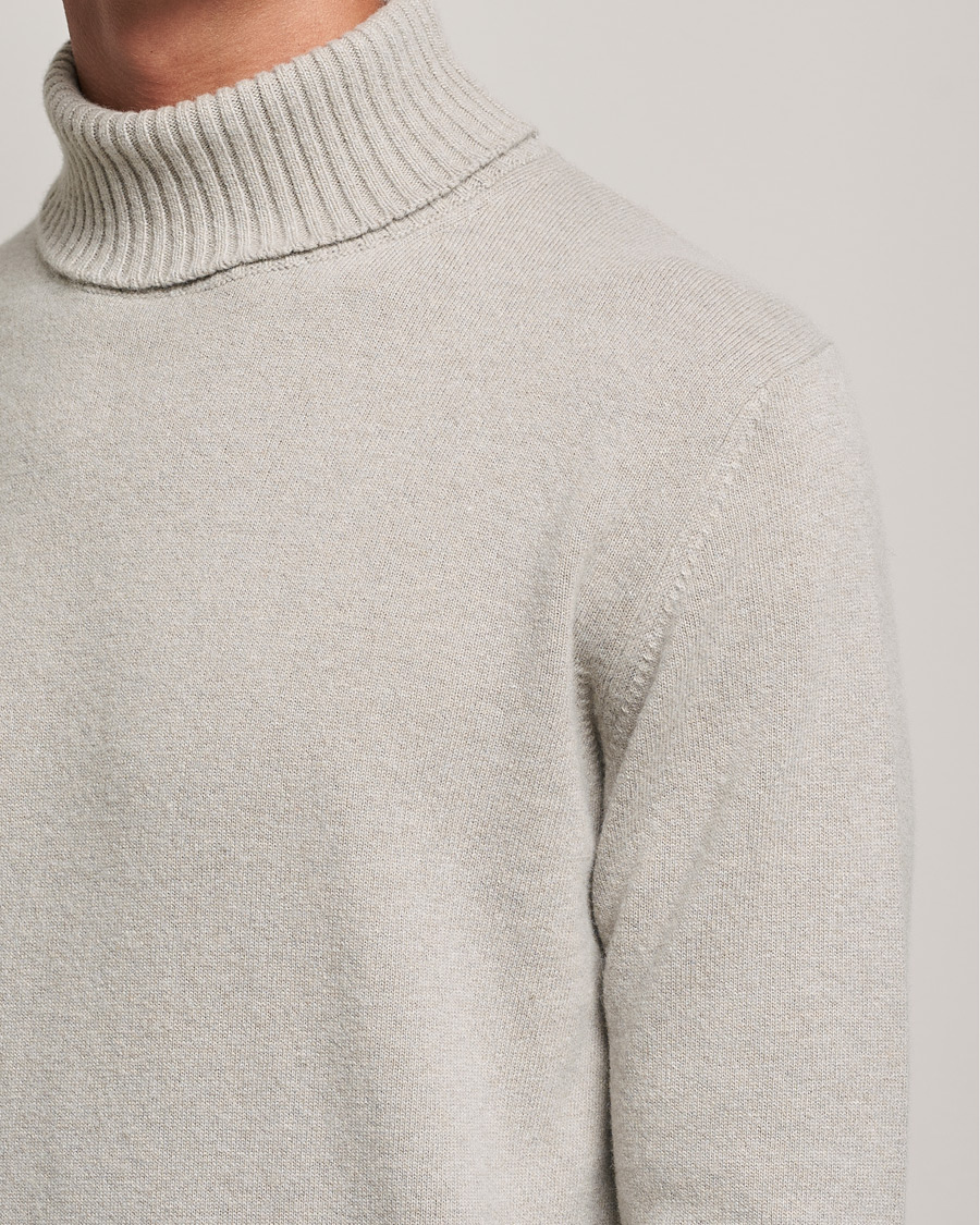 Herre | Trøjer | Oscar Jacobson | Salim Wool/Cashmere Rollneck Beige