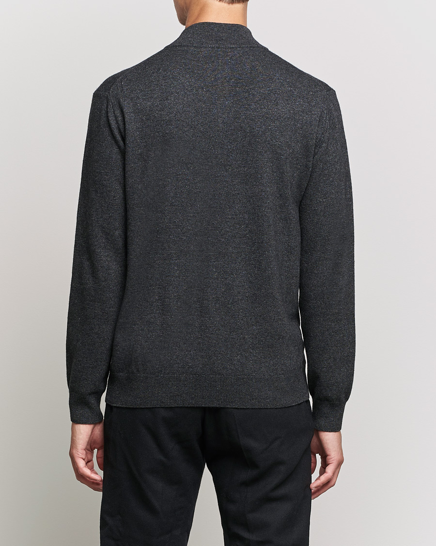 Herre | Trøjer | Oscar Jacobson | Patton Wool/Cashmere Half Zip Charcoal