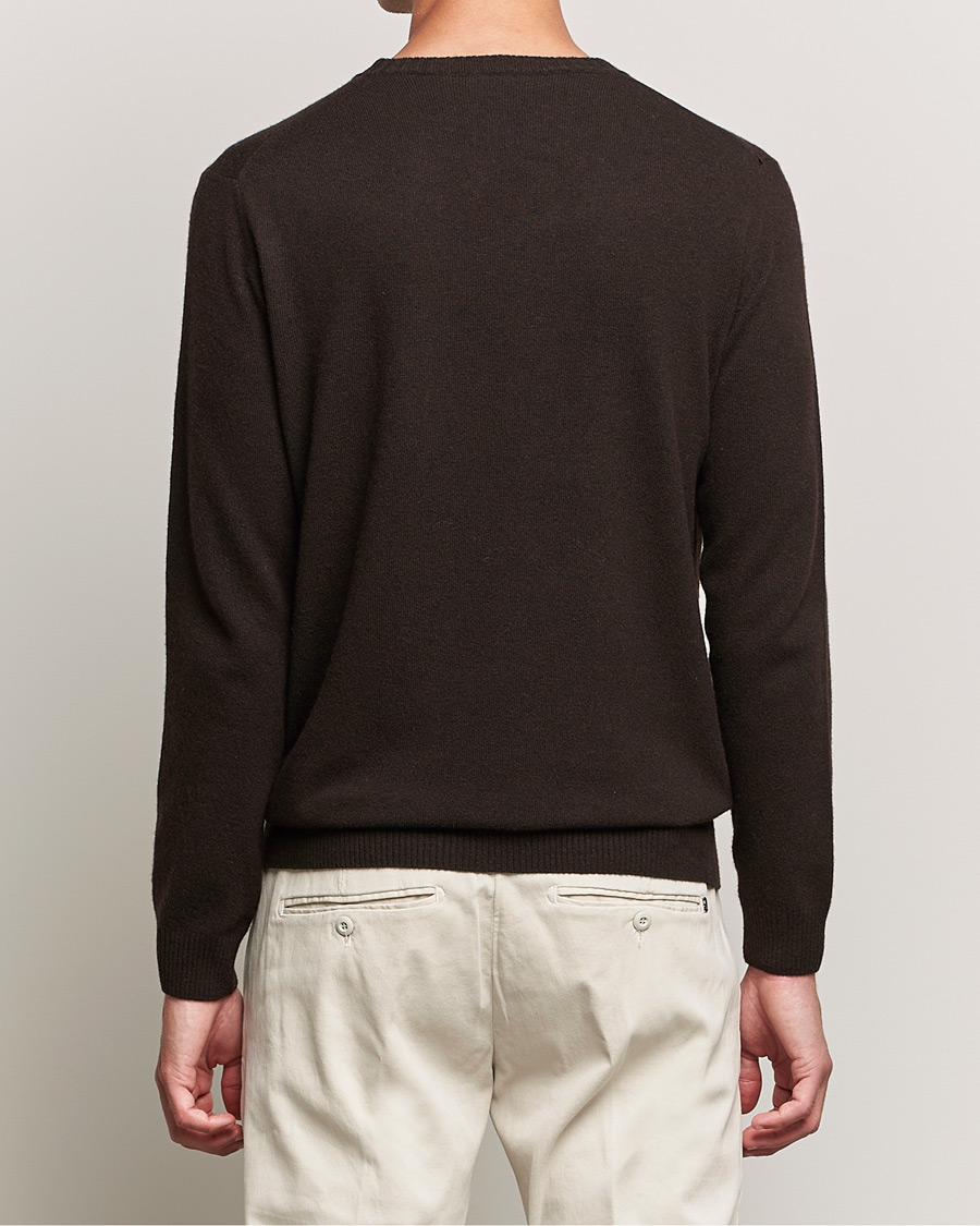 Herre | Trøjer | Oscar Jacobson | Valter Wool/Cashmere Round Neck Brown