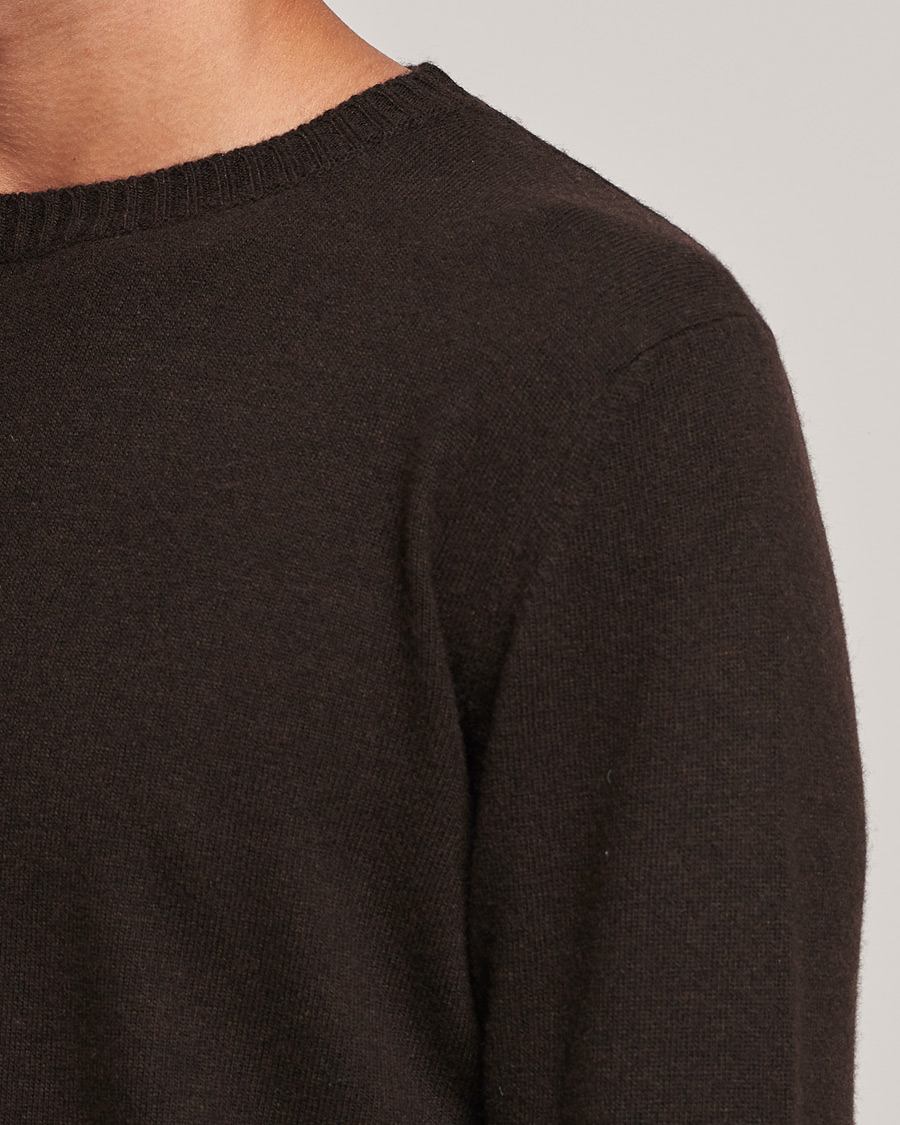 Herre | Trøjer | Oscar Jacobson | Valter Wool/Cashmere Round Neck Brown