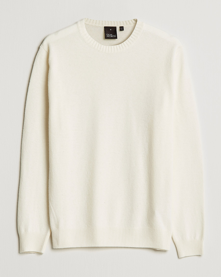 Herre | Trøjer | Oscar Jacobson | Valter Wool/Cashmere Round Neck Creme