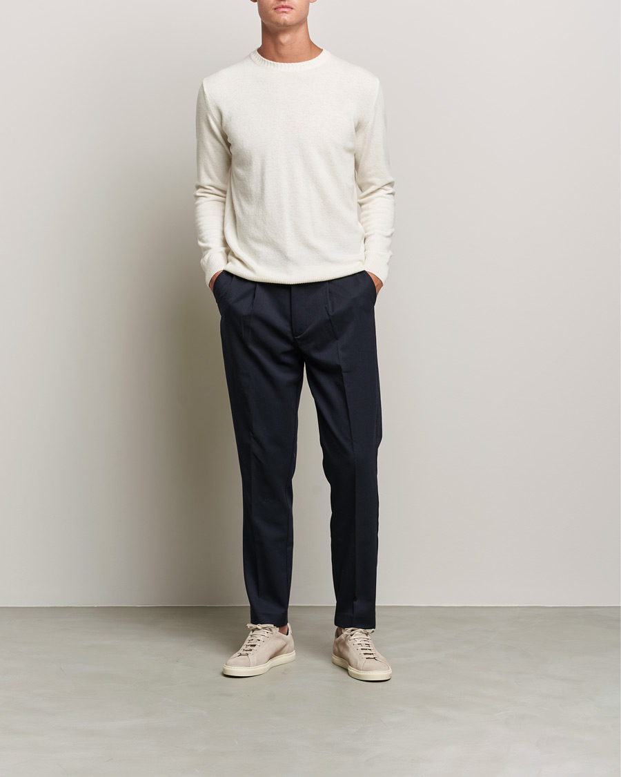 Herre | Trøjer | Oscar Jacobson | Valter Wool/Cashmere Round Neck Creme