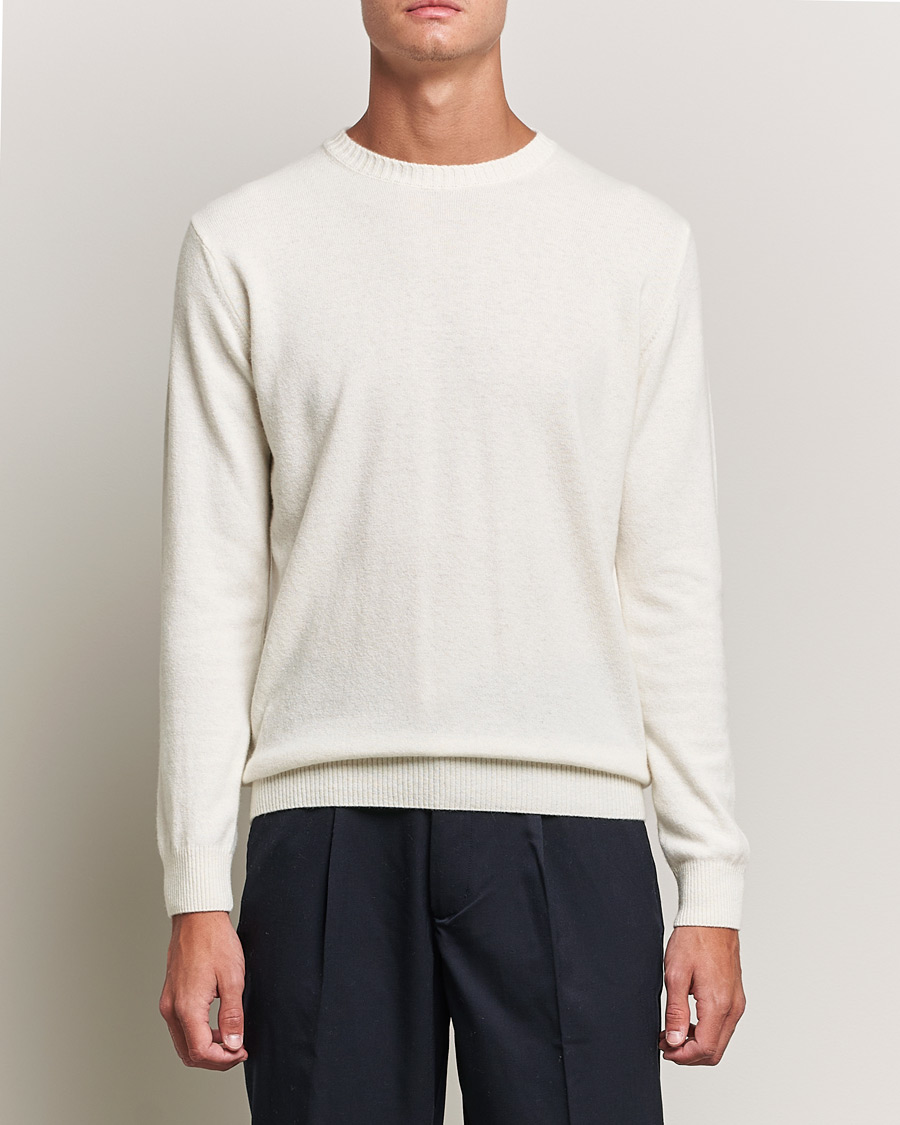Herre | Trøjer | Oscar Jacobson | Valter Wool/Cashmere Round Neck Creme