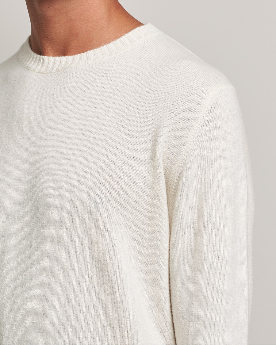 Herre | Trøjer | Oscar Jacobson | Valter Wool/Cashmere Round Neck Creme