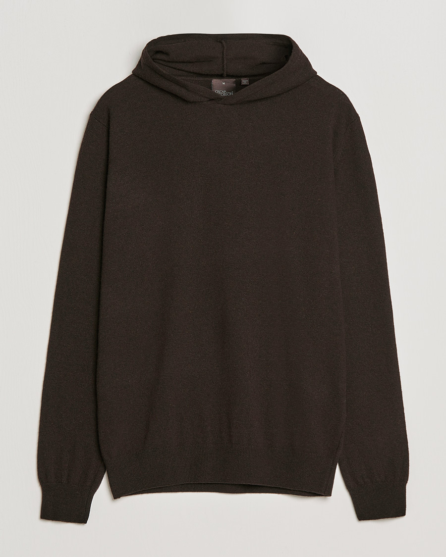 Herre | Trøjer | Oscar Jacobson | Pascal Wool/Cashmere Hoodie Brown