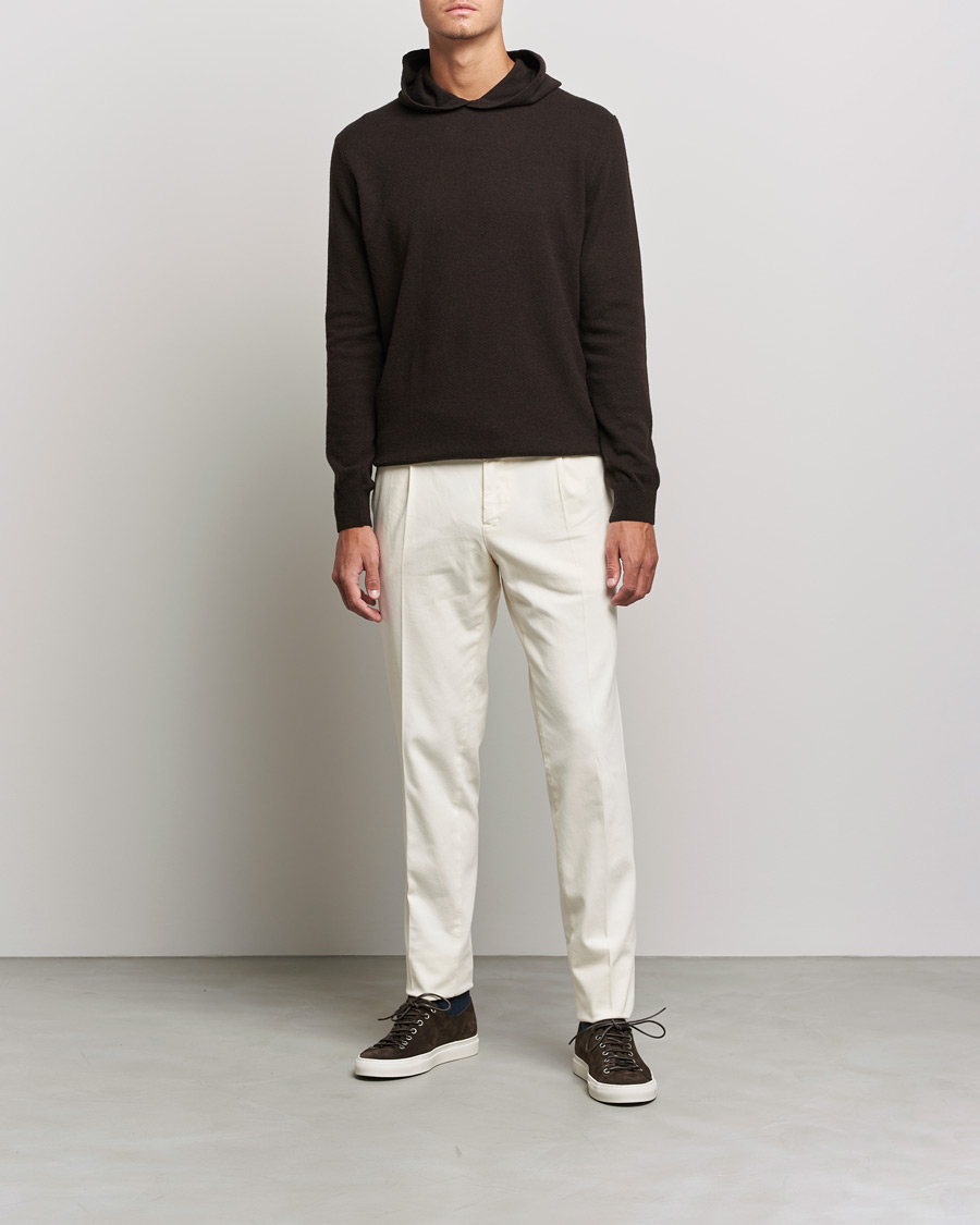 Herre | Trøjer | Oscar Jacobson | Pascal Wool/Cashmere Hoodie Brown