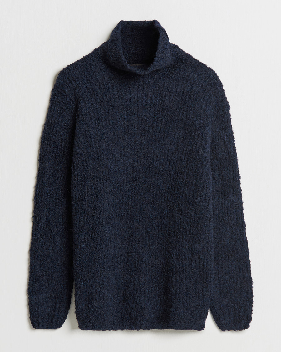 Herre | Trøjer | Oscar Jacobson | Krister Wool/Alpaca Rollneck Navy