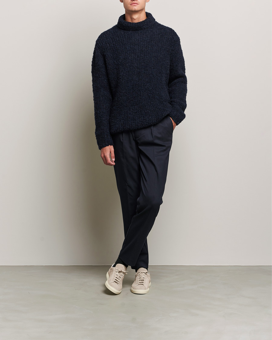 Herre | Trøjer | Oscar Jacobson | Krister Wool/Alpaca Rollneck Navy