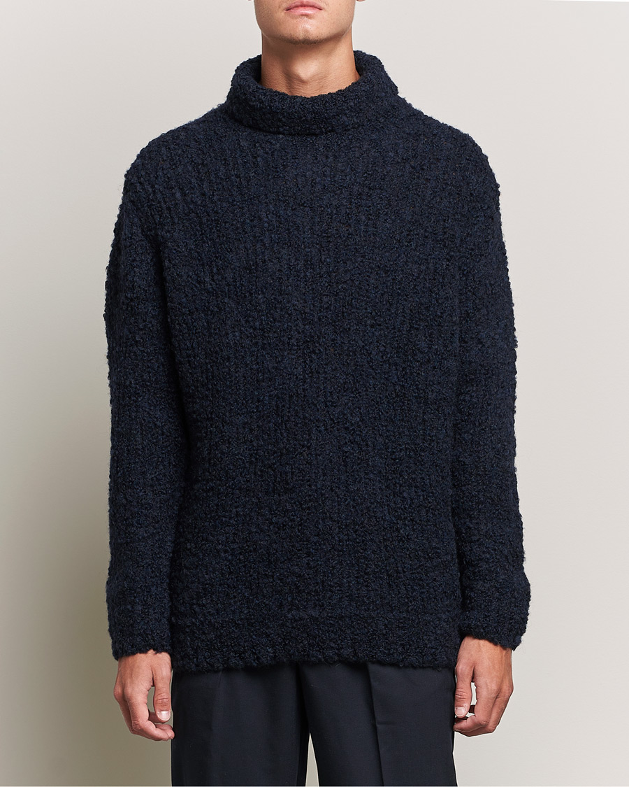 Herre | Trøjer | Oscar Jacobson | Krister Wool/Alpaca Rollneck Navy