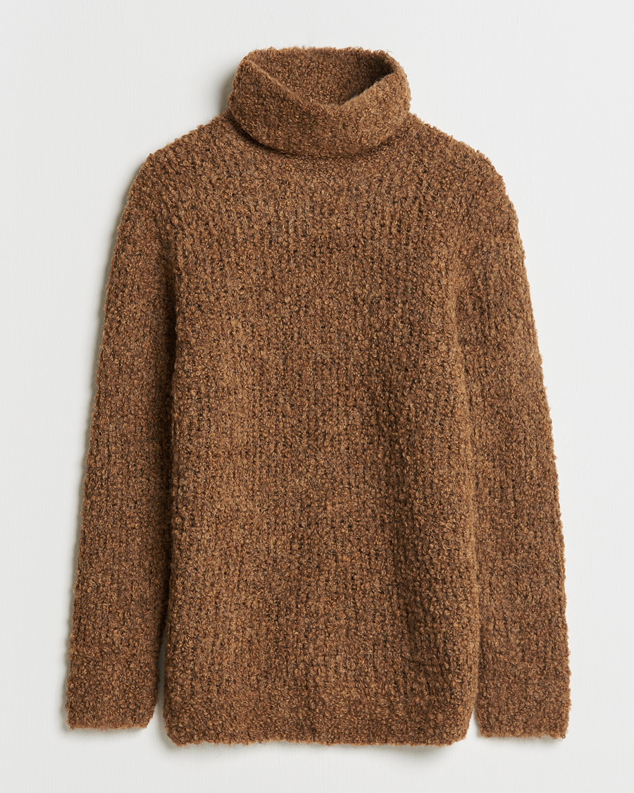 Herre | Trøjer | Oscar Jacobson | Krister Wool/Alpaca Rollneck Dark Brown