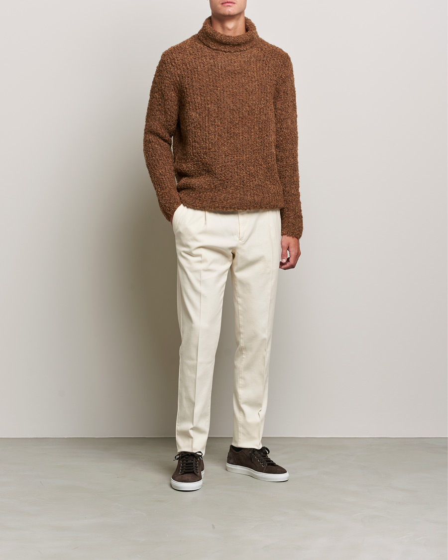 Herre | Trøjer | Oscar Jacobson | Krister Wool/Alpaca Rollneck Dark Brown