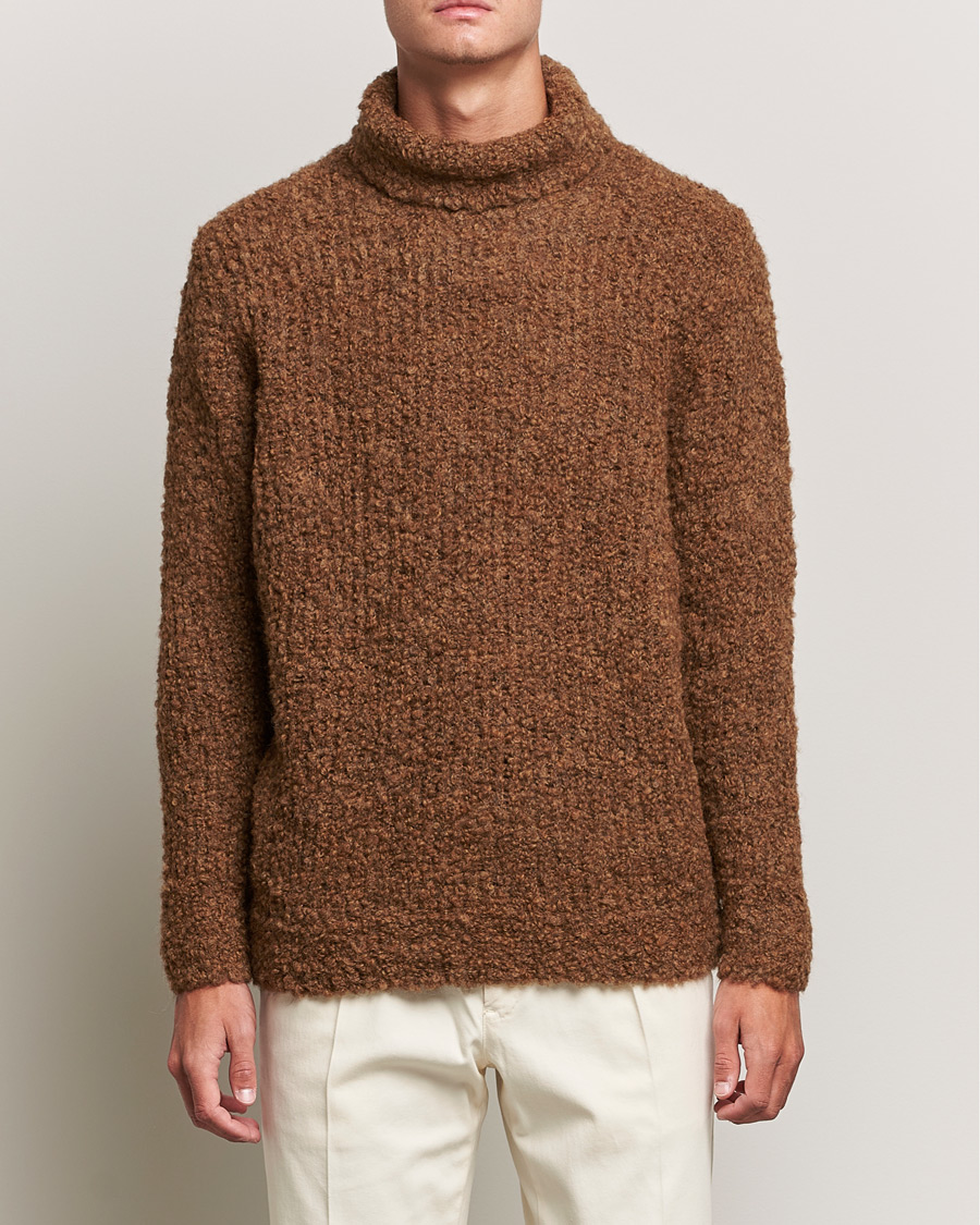 Herre | Trøjer | Oscar Jacobson | Krister Wool/Alpaca Rollneck Dark Brown