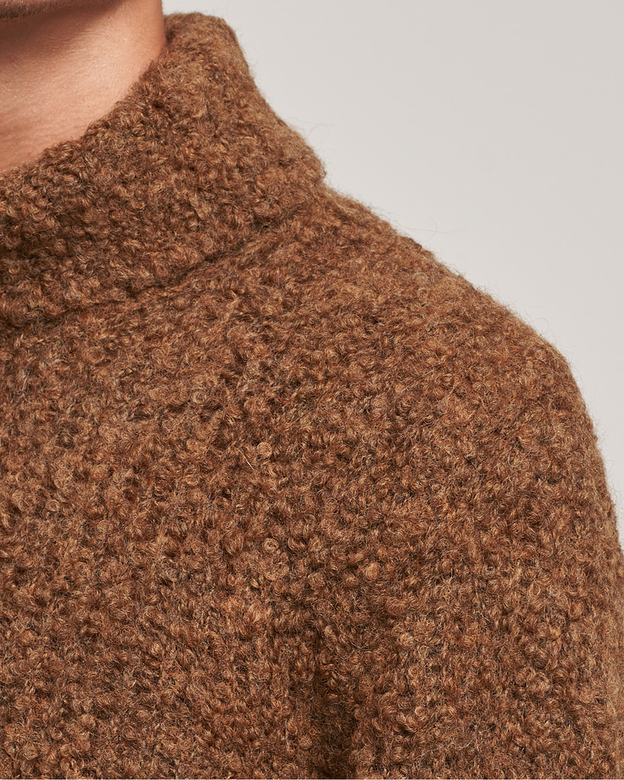 Herre | Trøjer | Oscar Jacobson | Krister Wool/Alpaca Rollneck Dark Brown