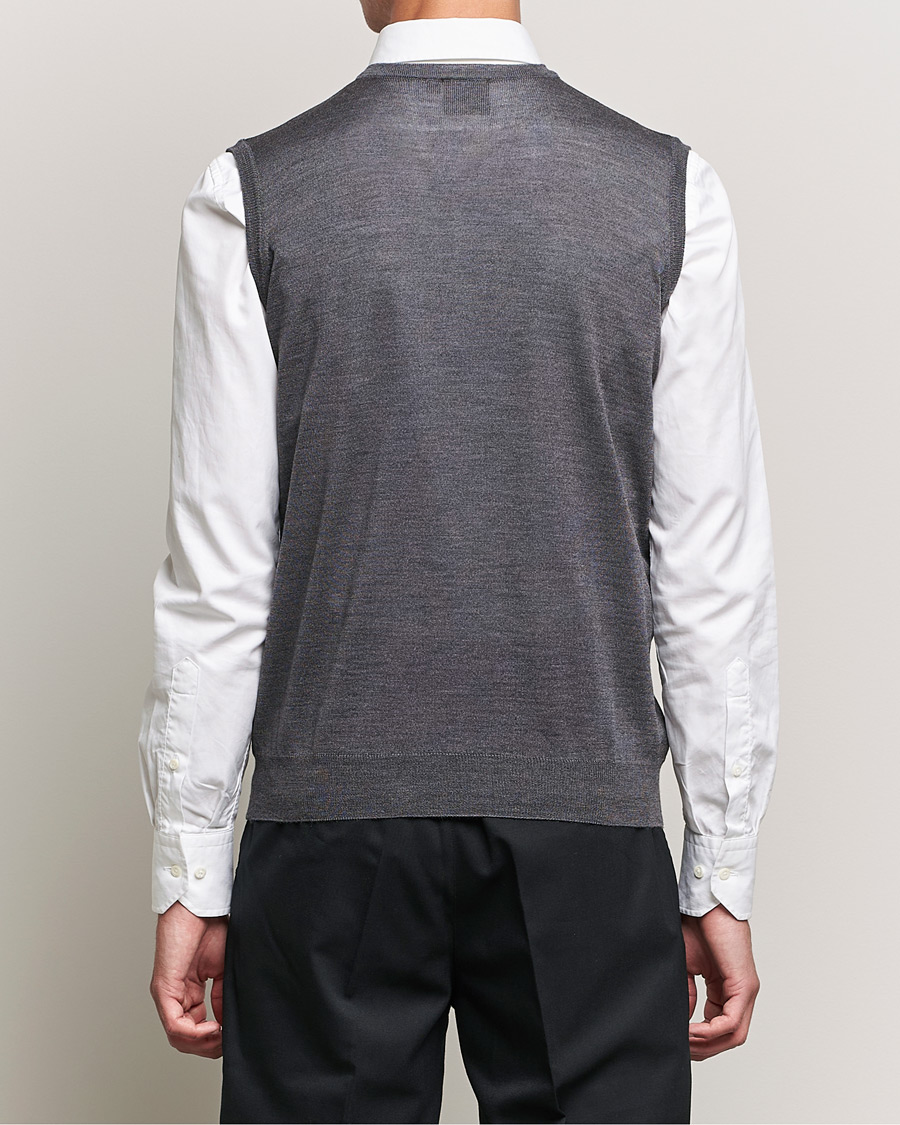 Herre | Trøjer | Oscar Jacobson | Roger Extrafine Merino Vest Grey