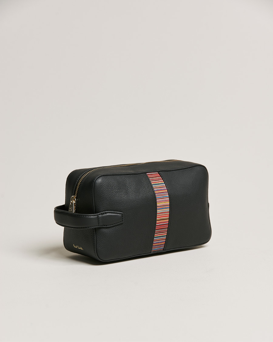 Herr |  | Paul Smith | Leather Stripe Washbag Black