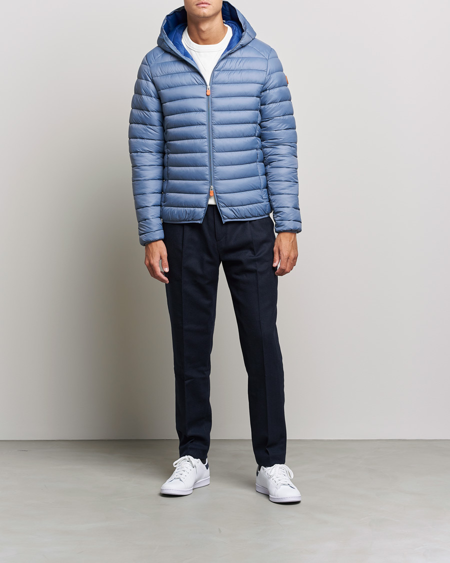 Herre | Jakker | Save The Duck | Donald Lightweight Padded Hooded Jacket Stone Blue