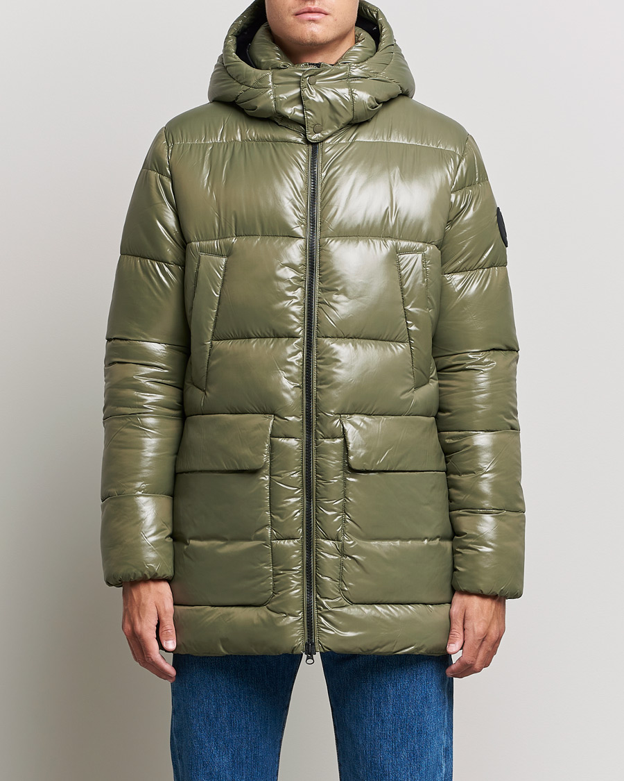 Herre | Jakker | Save The Duck | Christian Long Padded Puffer Jacket Laurel Green