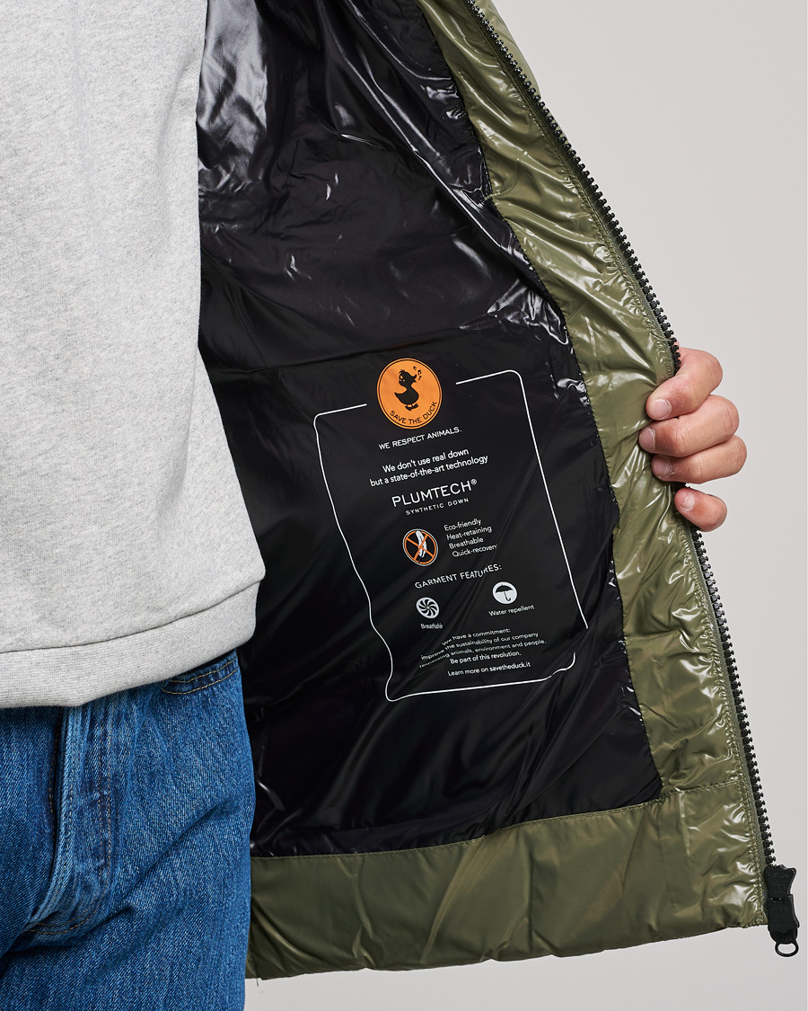 Herre | Jakker | Save The Duck | Christian Long Padded Puffer Jacket Laurel Green