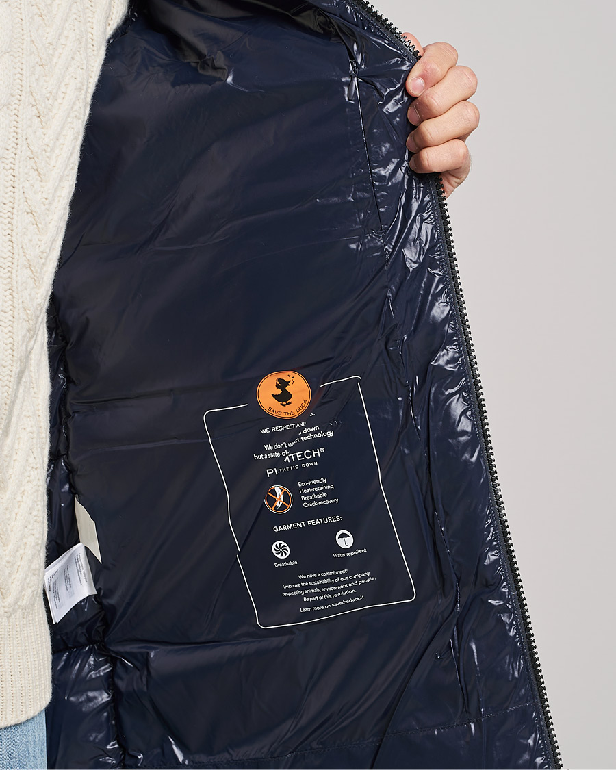 Herre | Jakker | Save The Duck | Christian Long Padded Puffer Jacket Blue Black