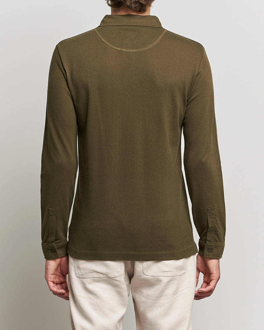 Herre | Trøjer | Sunspel | Riviera Long Sleve Polo Dark Moss