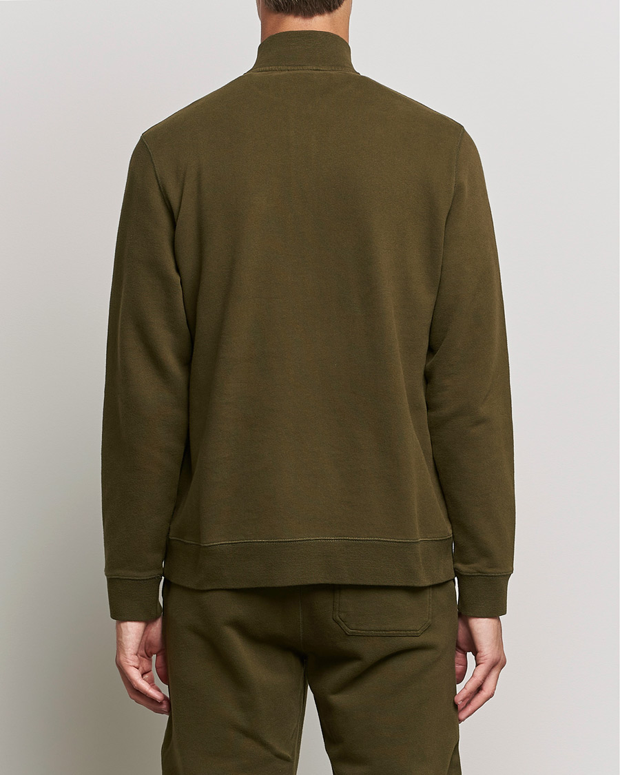 Herre | Trøjer | Sunspel | Loopback Half Zip Sweatshirt Dark Moss