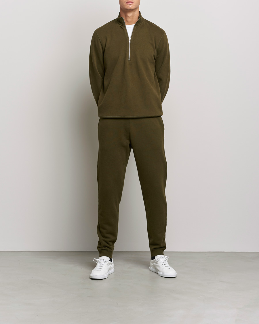 Herre | Bukser | Sunspel | Cotton Loopback Track Pants Dark Moss