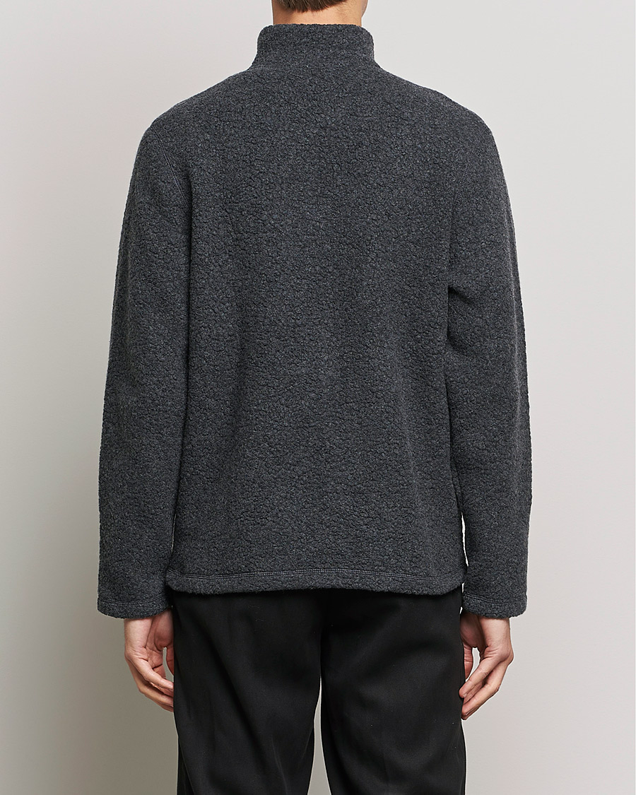 Herre | Trøjer | Sunspel | Eco Wool Full Zip Fleece Jacket Charcoal Melange