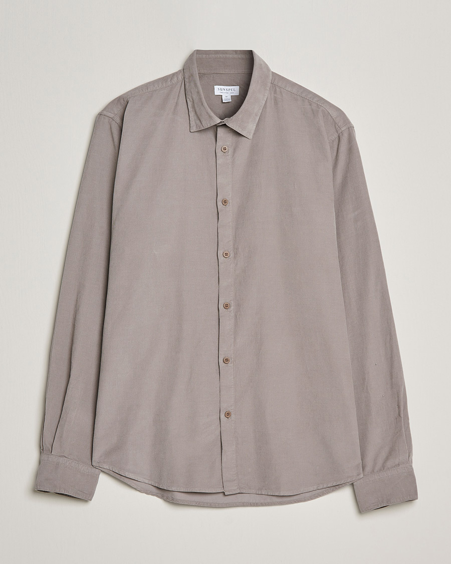 Herre | Skjorte | Sunspel | Cotton Baby Cord Shirt Umber Brown
