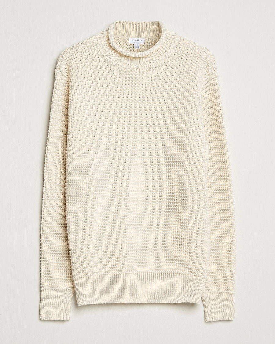 Herre | Trøjer | Sunspel | Fisherman Jumper Ecru