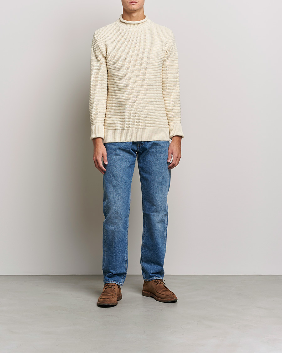 Herre | Trøjer | Sunspel | Fisherman Jumper Ecru